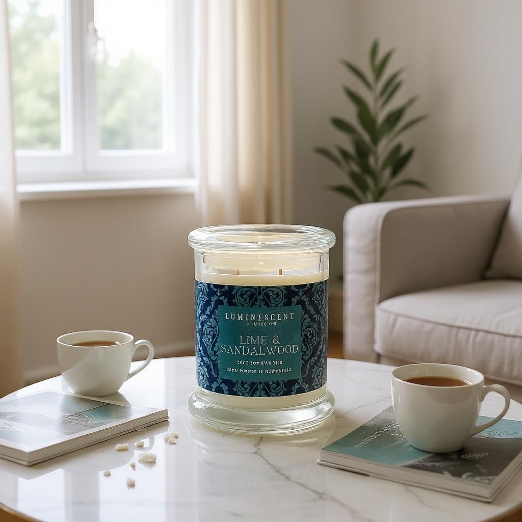 Lime & Sandalwood Candle – Citrus, Freesia & Amber 350g | Luxury Coco Soy, Australia