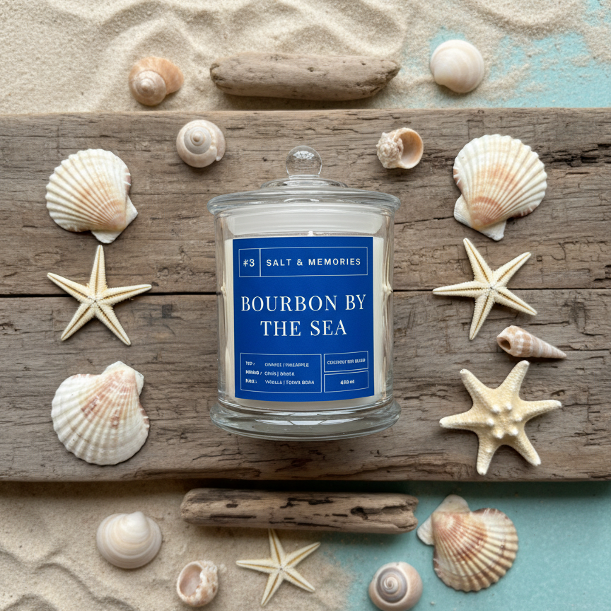 Bourbon By The Sea Candle 350g | Luxury Coco Soy | Australia