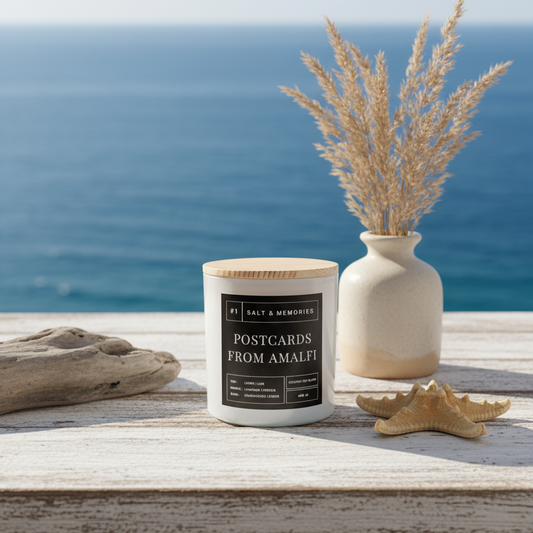 Postcards from Amalfi Candle – Lemon, Lime, Freesia & Amber 400g | Luxury Coco Soy, Australia