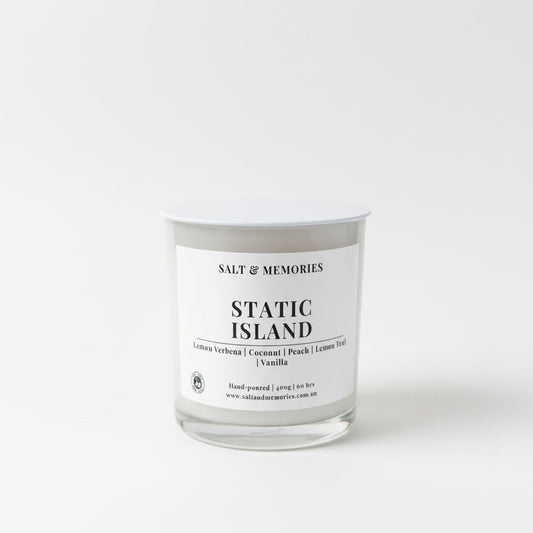 Static Island Candle – Coconut, Lime & Vanilla 400g | Luxury Coco Soy, Australia