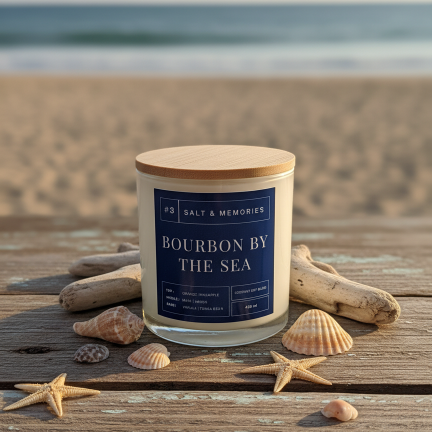 Bourbon By The Sea Candle 400g | Luxury Coco Soy | Australia