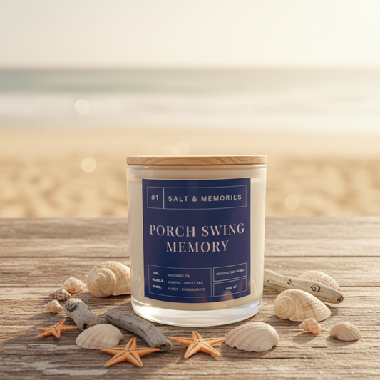 Porch Swing Memory Candle – Floral, Cucumber & Sandalwood 400g | Luxury Coco Soy, Australia