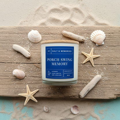 Porch Swing Memory Candle – Floral, Cucumber & Sandalwood 400g | Luxury Coco Soy, Australia