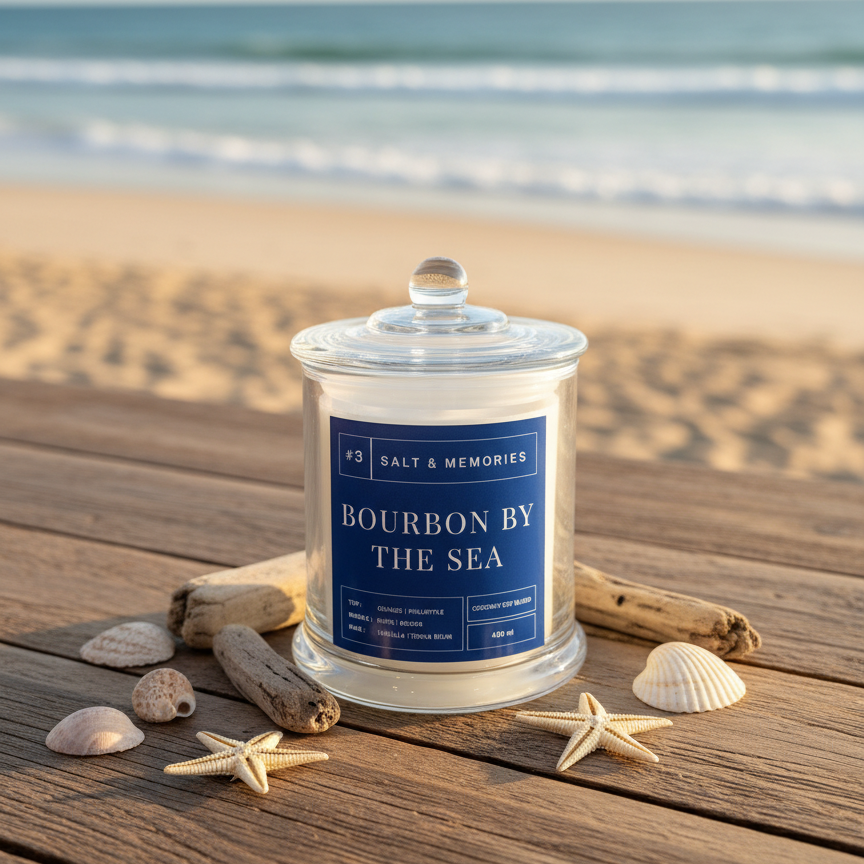 Bourbon By The Sea Candle 350g | Luxury Coco Soy | Australia