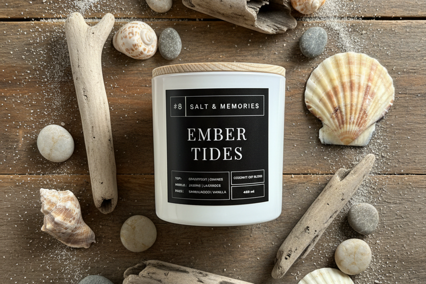 Ember Tides Candle – Citrus, Lavender & Sandalwood 400g | Luxury Coco Soy, Australia