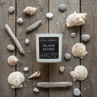 Static Island Candle – Coconut, Lime & Vanilla 400g | Luxury Coco Soy, Australia