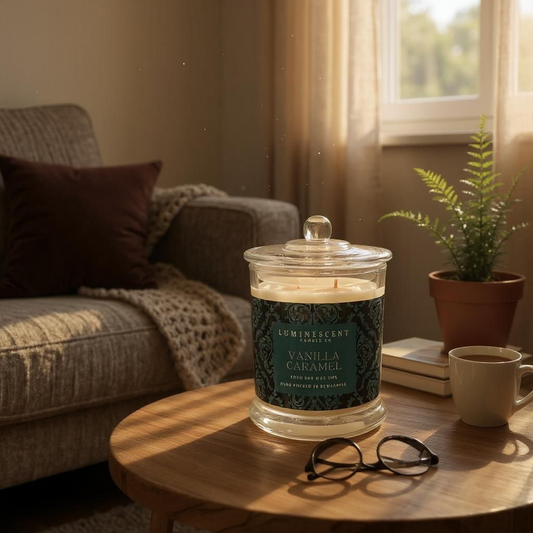 Vanilla Caramel Swirl Candle – Salted Caramel & Vanilla Bean 350g | Luxury Coco Soy, Australia